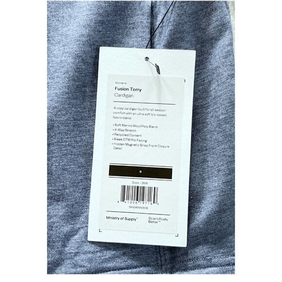 Ministry of Supply Women's Sz S Fusion Terry Cardigan Light Blue NWT - Picture 7 of 8
